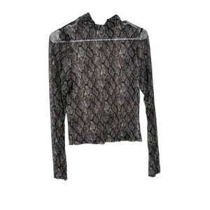 Unbranded Snakeskin Sheer Mesh Top Womens Sz S Grunge Y2k Fairy Lightweight
